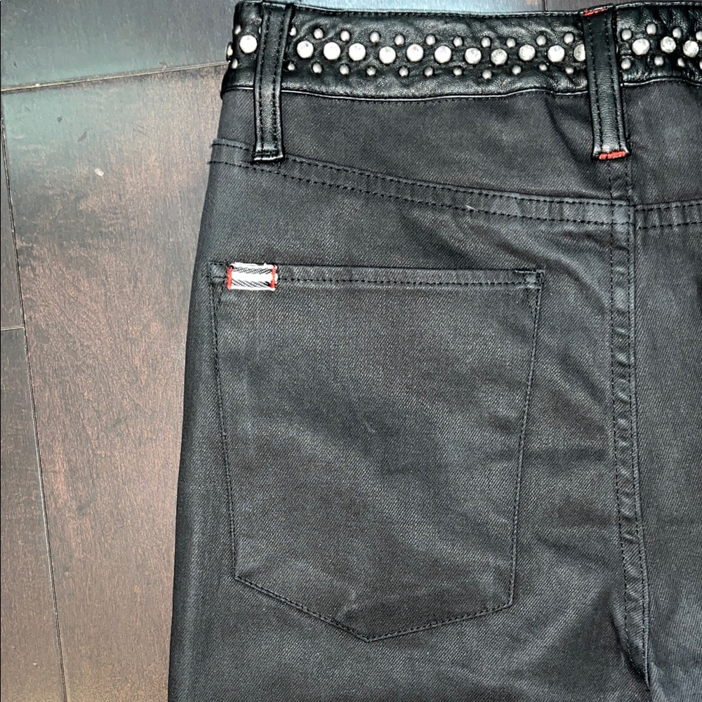Alice + Olivia Black Embellished Jeans - Picture 7 of 9